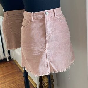 Brandy Melville pink cord mini skirt